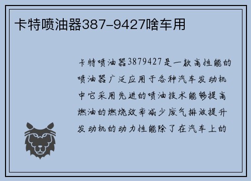 卡特喷油器387-9427啥车用